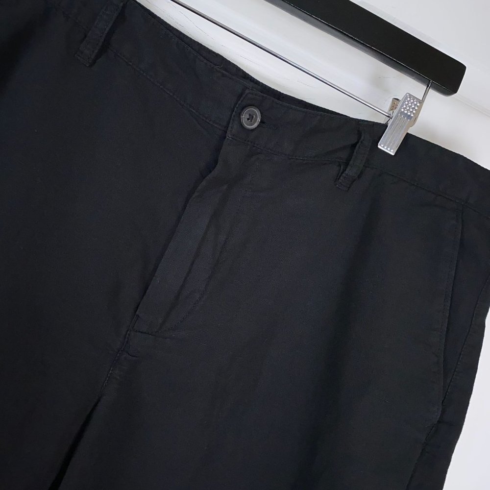 John Varvatos Robbie Shorts Cotton/Linen Blend Chino Shorts Men's Size 38 Black